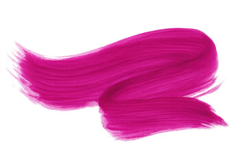 Poster - Pink paint brush stroke creating dynamic wavy shape, isolated on transparent background, enhancing graphic design with artistic flair