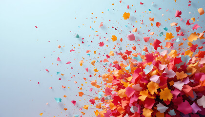 Poster - A vibrant explosion of colorful confetti creates a festive and celebratory atmosphere, perfect for birthdays, holidays, and special events