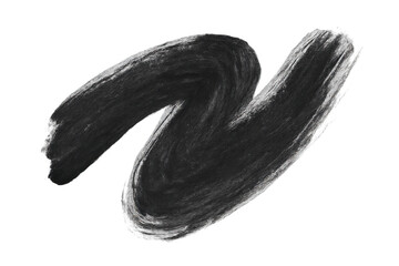 Poster - Black brush stroke zigzagging dynamically, creating artistic graphic element with transparent backdrop for creative design applications