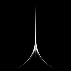 Poster - Elegant Abstract: A minimalist composition where a luminous streak of light gracefully ascends and expands against a dark background. Embodying a sense of movement and energy.