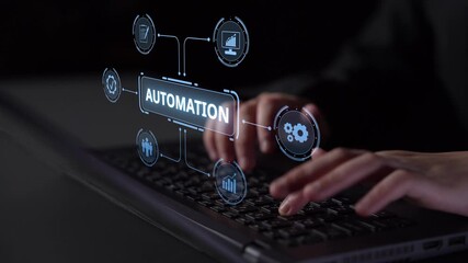 Poster - Modern automation drives workflow efficiency by connecting systems, people, and data. With intelligent automation, businesses unlock potential through seamless integration and automation tools. Muxer