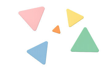 Aufkleber - Pastel-colored triangles of varying sizes are floating against a transparent background, creating a simple yet dynamic composition