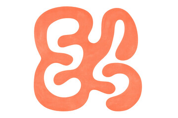 Leinwandbilder - Intriguing coral orange abstract shape with rounded edges creating a dynamic and modern design on a transparent background