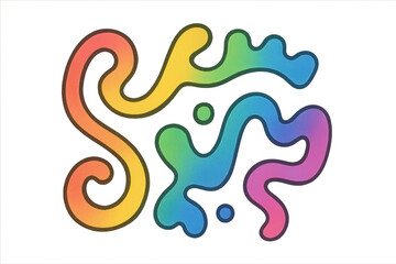 Aufkleber - Colorful abstract shapes with rainbow gradient on a transparent background, perfect for modern and vibrant designs
