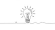 © Firman Dasmir - Single line drawing of a radiant light bulb symbolizing innovation and brilliance