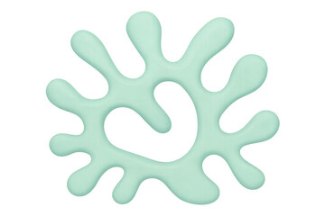 Poster - Turquoise heart-shaped abstract form emerging within transparent backdrop, symbolizing creative design potential