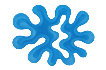 Leinwandbilder - Fluid blue abstract shape featuring dynamic geometric design, flowing with artistic elegance against transparent backdrop