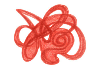Leinwandbilder - Vivid red abstract scribble creating intricate pattern, transparent backdrop highlighting artistic linear design