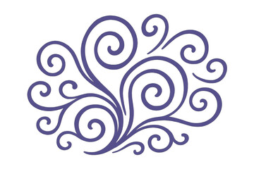 Poster - Decorative ornate swirls creating sophisticated graphic element with transparent overlay, ideal for elegant design enhancement