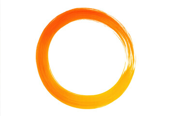 Leinwandbilder - Vivid orange circular brush stroke spanning transparent canvas, highlighting artistic graphic design element