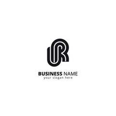 Poster - Alphabet Letter UR RU Logo, Bold Monogram Design.