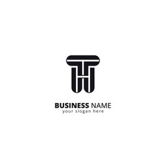 Poster - Alphabet Letter HT TH Logo, Bold Monogram Design.