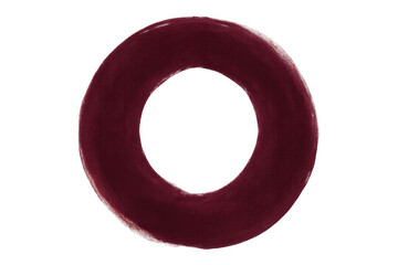 Leinwandbilder - Red circular brush stroke painting vivid ring against transparent surface, graphic design element