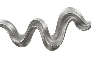 Poster - Abstract silver wave flowing smoothly on transparent background, creating a sense of elegance and fluidity