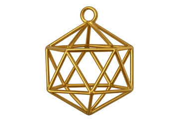 Poster - Sleek golden geometric pendant suspended, reflecting contemporary elegance and minimalist jewelry design aesthetic