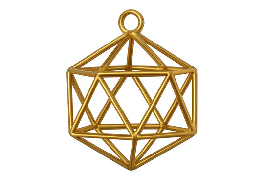Sleek golden geometric pendant suspended, reflecting contemporary elegance and minimalist jewelry design aesthetic