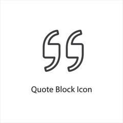 Poster - Vector art of quote block icon isolated on white background for graphic design