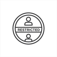 Poster - Vector art of restricted access icon isolated on white background for graphic design