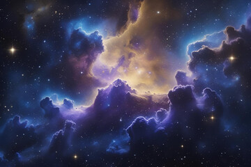 Wall Mural - Vibrant Pillars of Creation in a Colorful Starry Nebula