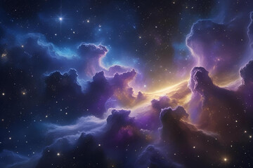 Wall Mural - Deep Space Nebula Illuminated by a Bright Distant Star