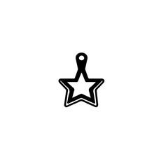 Poster - A simple black and white illustration of a star shaped hanging ornament