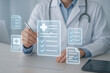 © Miltan - Doctor Managing Digital Medical Checklists for Patient Health Records