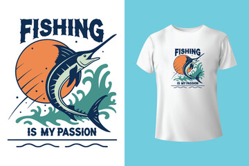 fishing t-shirt design template