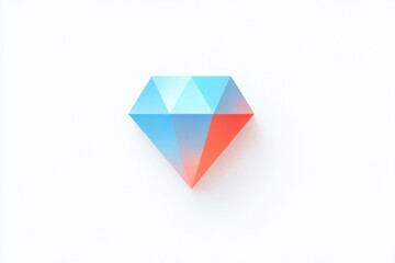 Poster - flat design gem icon with triangle facets and flat shadows