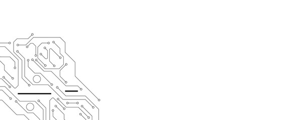 Aufkleber - Technology black circuit diagram concept. High-tech circuit board connection system.Vector abstract technology on a white background.
