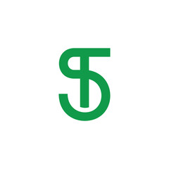 Aufkleber - letter st simple geometric green money logo vector