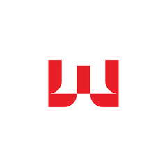 Aufkleber - letter w curves simple geometric shape logo vector