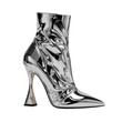 © yendisupiandi - High Fashion Silver Boot with Sculptural Design and Modern Aesthetic on Clear Stage