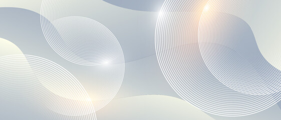 Wall Mural - Soft abstract circles with pastel waves on light modern background