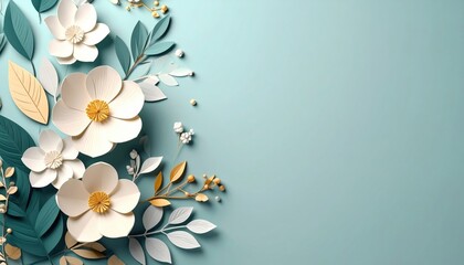 Aufkleber - Elegant floral arrangement studio setting paper art contemporary design close-up view aesthetic beauty