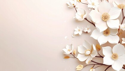Poster - Delicate spring blossoms serene background floral artwork soft palette close-up nature's beauty