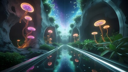 Wall Mural - Futuristic Cosmic Highway