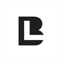 Leinwandbilder - Letter BL logo design vector template, negative space L.