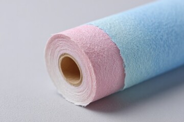 Poster - watercolor scroll partially unrolled with soft inked lines and frayed edges