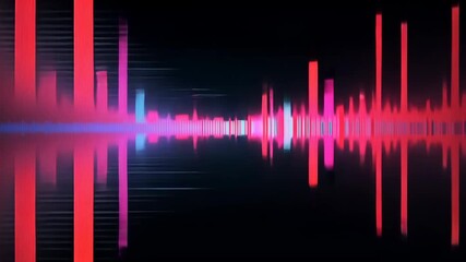 Aufkleber - Vibrant digital sound wave visualization with neon colors and motion effects