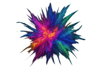 Poster - Colorful powder bursting, creating dynamic star-like pattern on translucent surface, perfect for graphic design