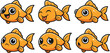 © weng - vector illustration of goldfish fish funny cute cartoon mascot character cartoon with 6 poses 03