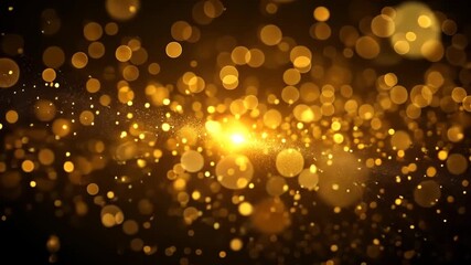 Poster - Elegant golden bokeh light display with shimmering glow and festive atmosphere