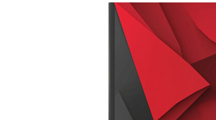 Poster - Business Report Cover Template - Red and Dark Gray Geometric Layout (A4) isolated on transparent background