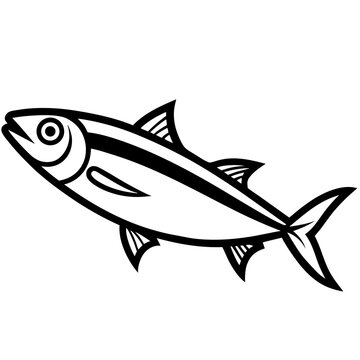Mackerel  fish vector illustration perfect for posters, icon, t-shirts, cards, wall art prints and ai design.