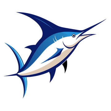 Marlin  fish vector illustration perfect for posters, icon, t-shirts, cards, wall art prints and ai design.