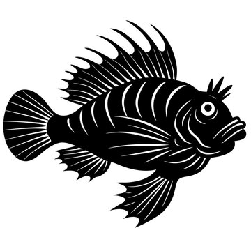 Scorpionfish  fish vector illustration perfect for posters, icon, t-shirts, cards, wall art prints and ai design.