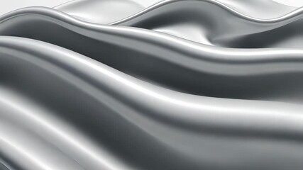 Poster - Shimmering metallic fabric waves flowing smooth elegant glossy surface