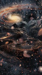 Wall Mural - Space background with nebulae and stars