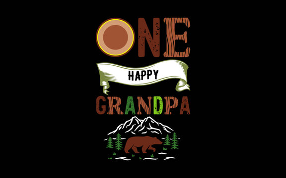 One Happy Grandpa Camper First Birthday Camping svg t-shirt quotes design