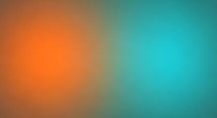 Poster - Abstract gradient background with a blend of orange and turquoise colors, creating a soft and smooth transition.